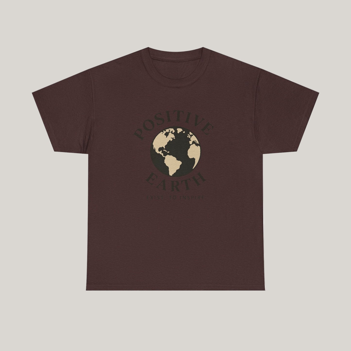 Positive Earth Unisex Heavy Cotton Tee - Inspiring Graphic Tee, Eco-Friendly Apparel, Gifts for Nature Lovers, Positive Vibes Shirt Printify