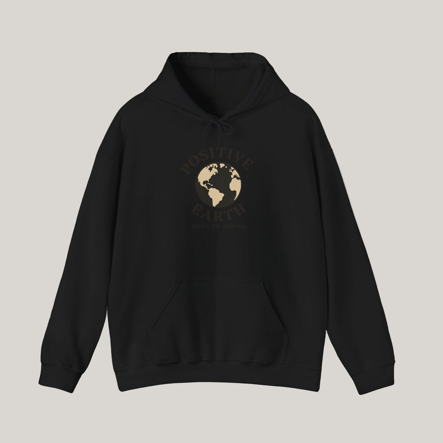 Positive Earth Hoodie - Eco-Friendly Sweatshirt, Earth Day Gift, Unisex Pullover, Sustainable Fashion, Comfort Wear Printify