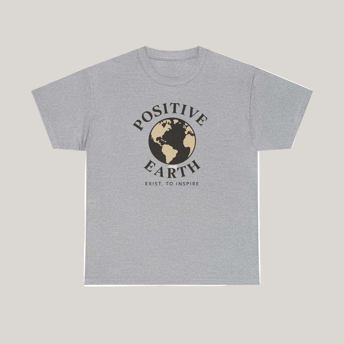 Positive Earth Unisex Heavy Cotton Tee, Eco-Friendly Shirt, Inspiring Gift, Casual Wear, Earth Day Apparel, Positive Message Tee Printify