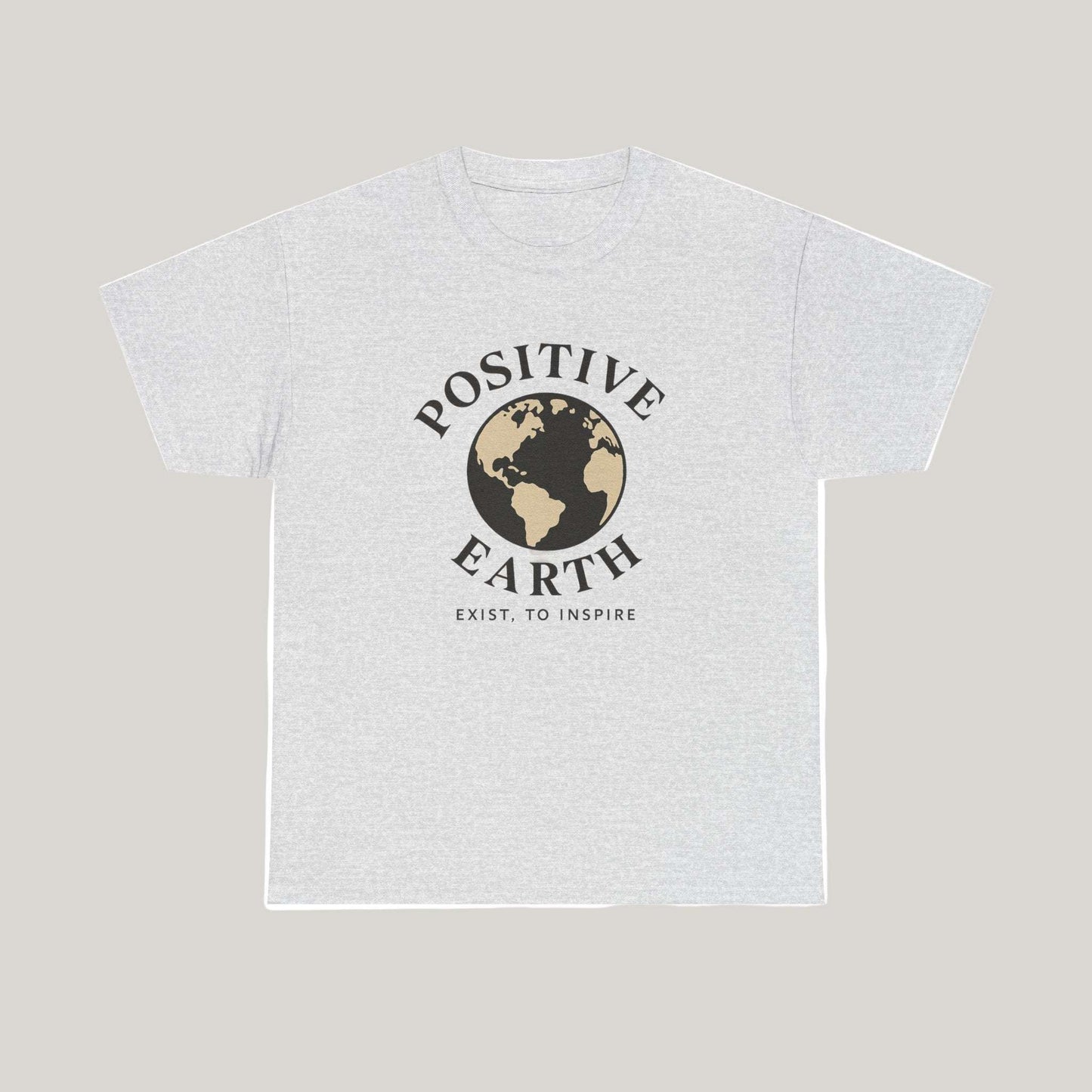Positive Earth Unisex Heavy Cotton Tee - Inspiring Graphic Tee, Eco-Friendly Apparel, Gifts for Nature Lovers, Positive Vibes Shirt Printify