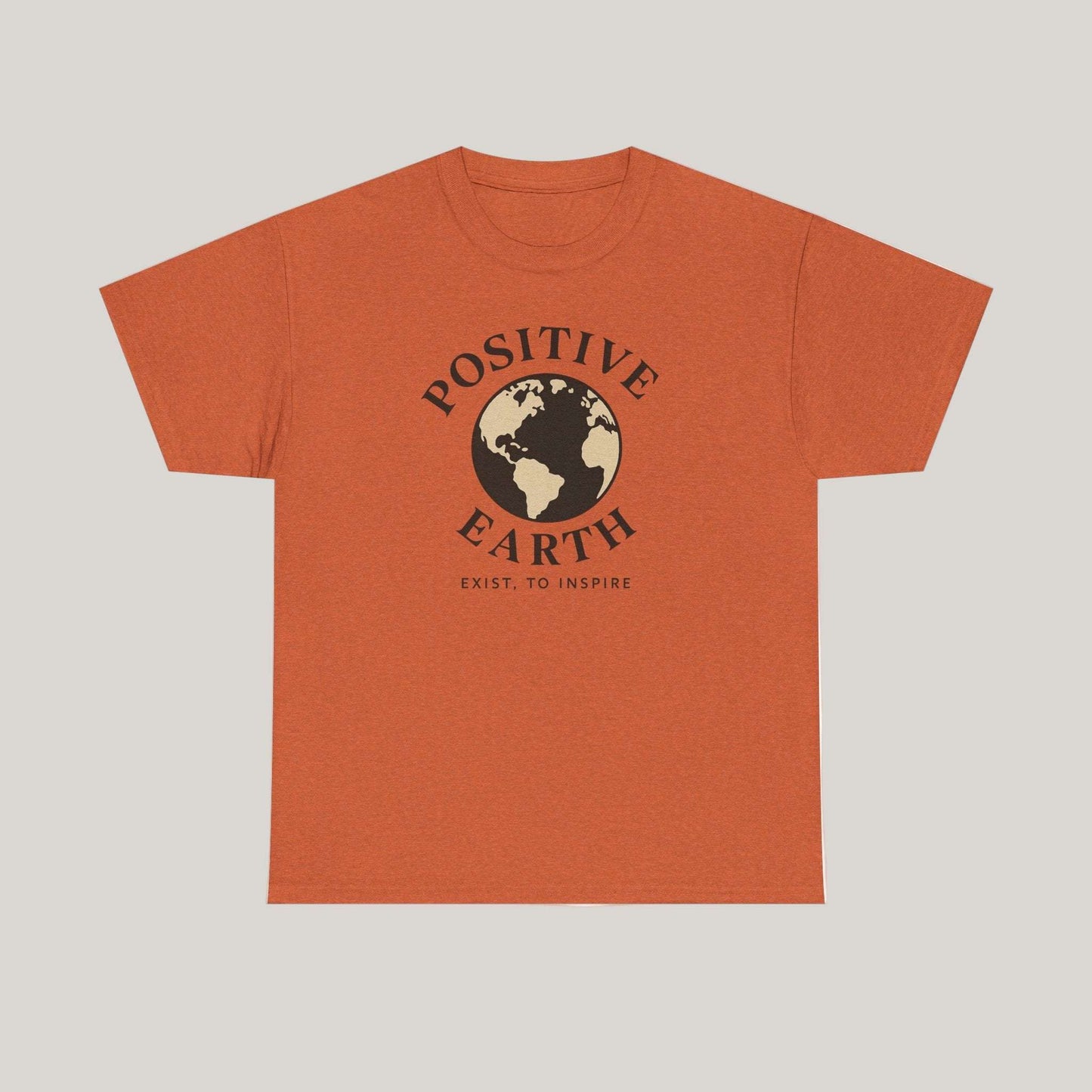 Positive Earth Unisex Heavy Cotton Tee, Eco-Friendly Shirt, Inspiring Gift, Casual Wear, Earth Day Apparel, Positive Message Tee Printify