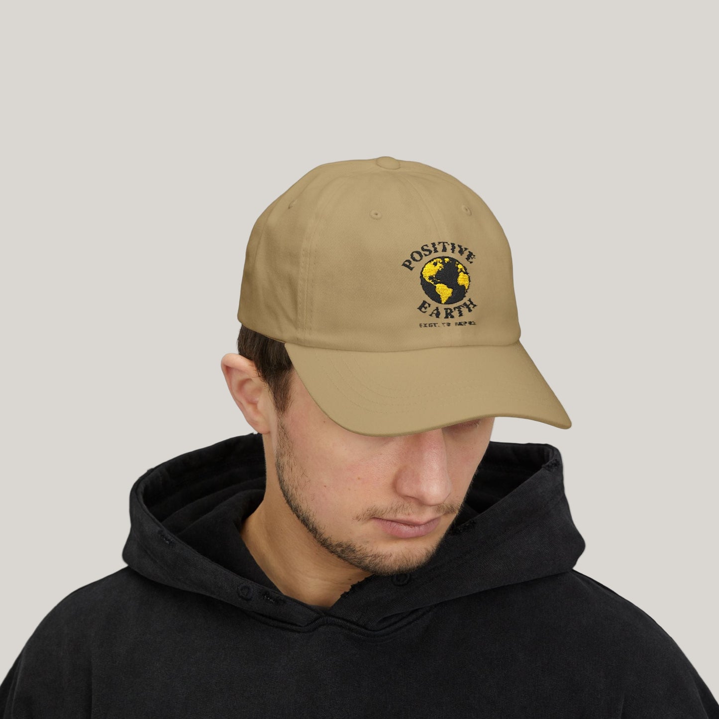 Positive Earth Classic Dad Cap | Positive Vibe Hat | Unisex Gift for Nature Lovers | Eco-Friendly Accessory | Casual Style Printify
