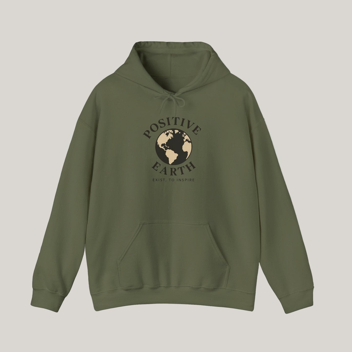 Positive Earth Hoodie - Eco-Friendly Sweatshirt, Earth Day Gift, Unisex Pullover, Sustainable Fashion, Comfort Wear Printify