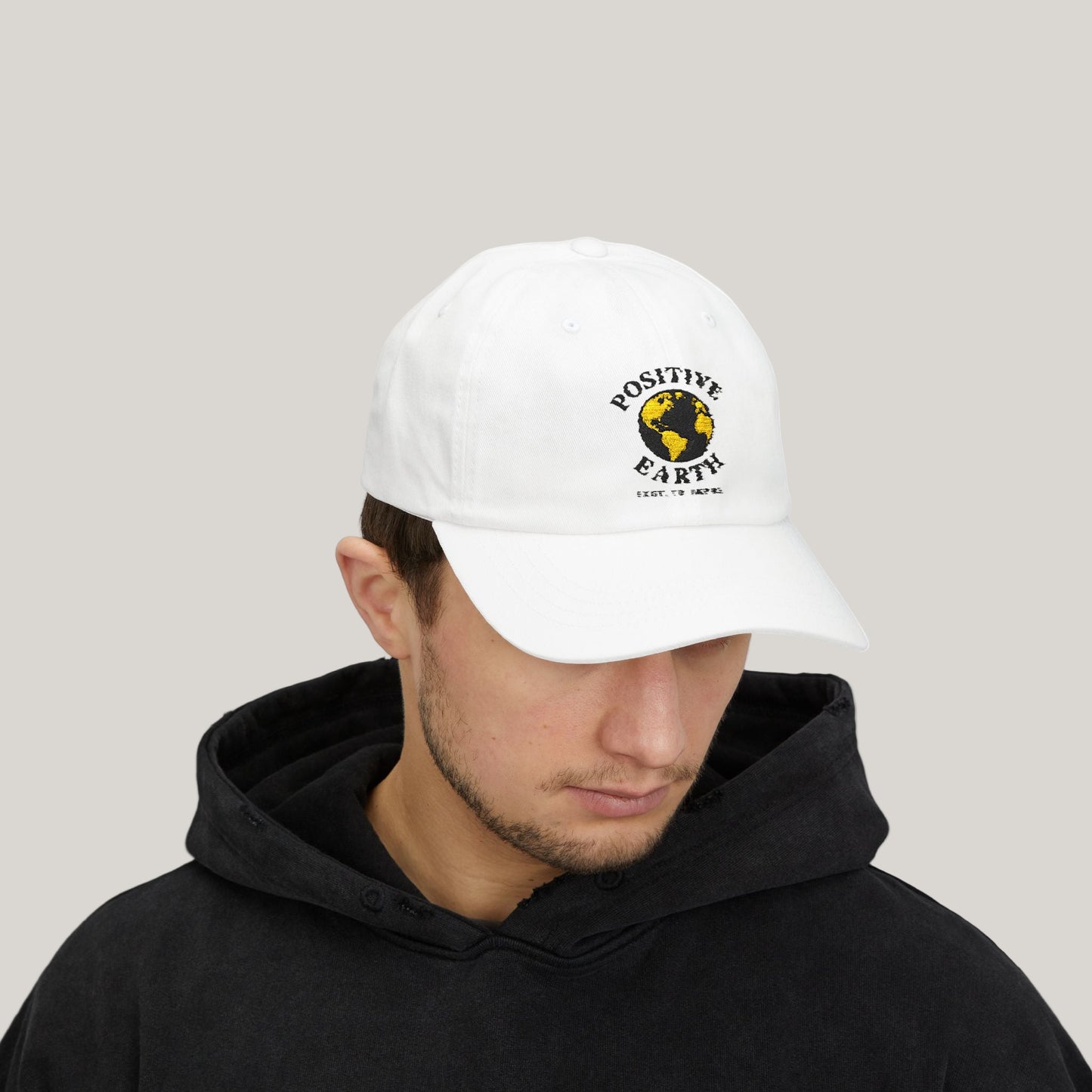 Positive Earth Classic Dad Cap | Positive Vibe Hat | Unisex Gift for Nature Lovers | Eco-Friendly Accessory | Casual Style Printify