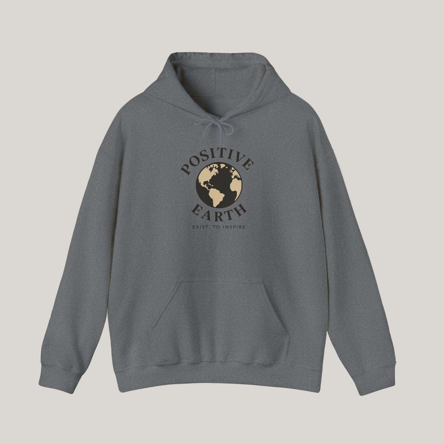 Positive Earth Hoodie - Eco-Friendly Sweatshirt, Earth Day Gift, Unisex Pullover, Sustainable Fashion, Comfort Wear Printify