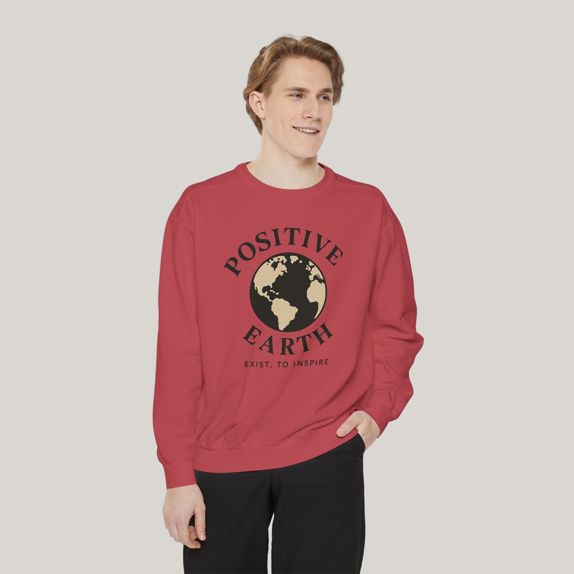 Positive Earth Sweatshirt, Eco-Friendly Apparel, Unisex Casual Wear, Earth Day Gift, Inspirational clothing, Ethical Fashion Printify