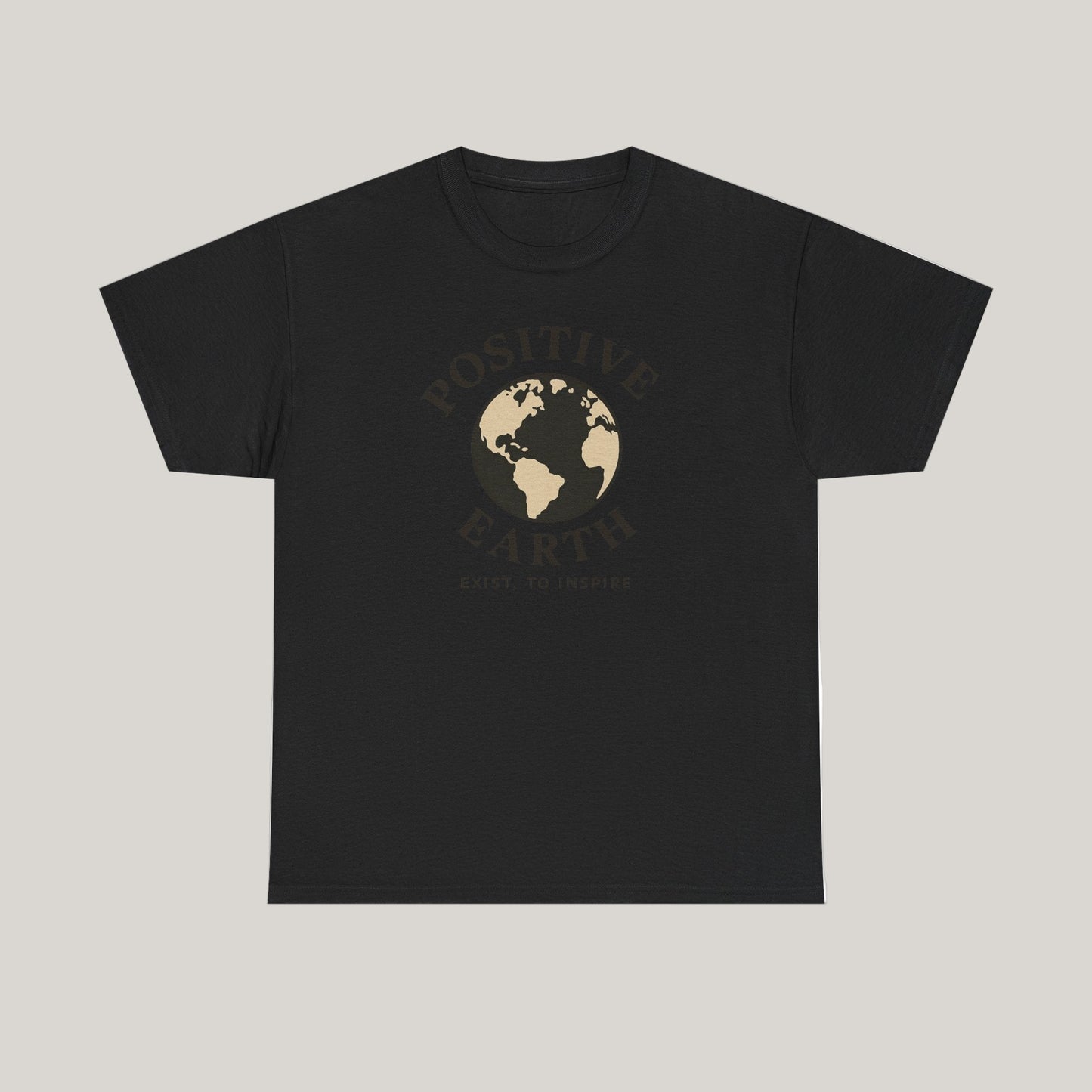 Positive Earth Unisex Heavy Cotton Tee, Eco-Friendly Shirt, Inspiring Gift, Casual Wear, Earth Day Apparel, Positive Message Tee Printify