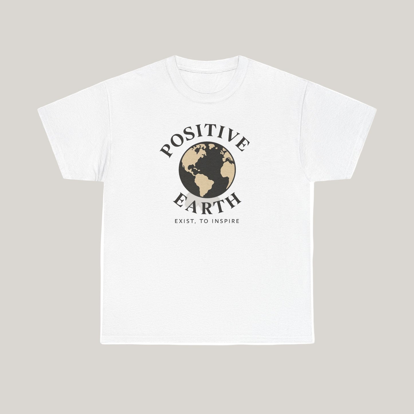 Positive Earth Unisex Heavy Cotton Tee, Eco-Friendly Shirt, Inspiring Gift, Casual Wear, Earth Day Apparel, Positive Message Tee Printify