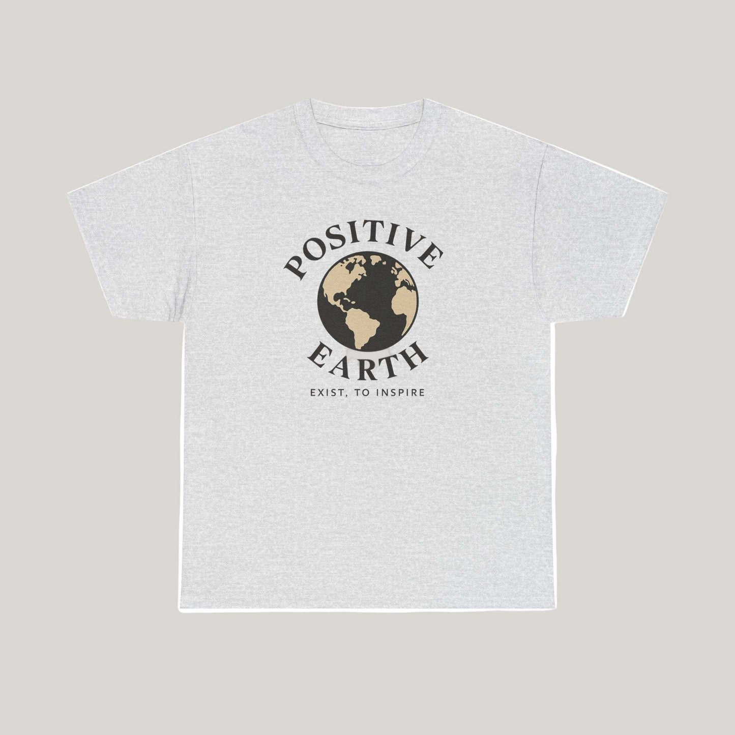 Positive Earth Unisex Heavy Cotton Tee, Eco-Friendly Shirt, Inspiring Gift, Casual Wear, Earth Day Apparel, Positive Message Tee Printify