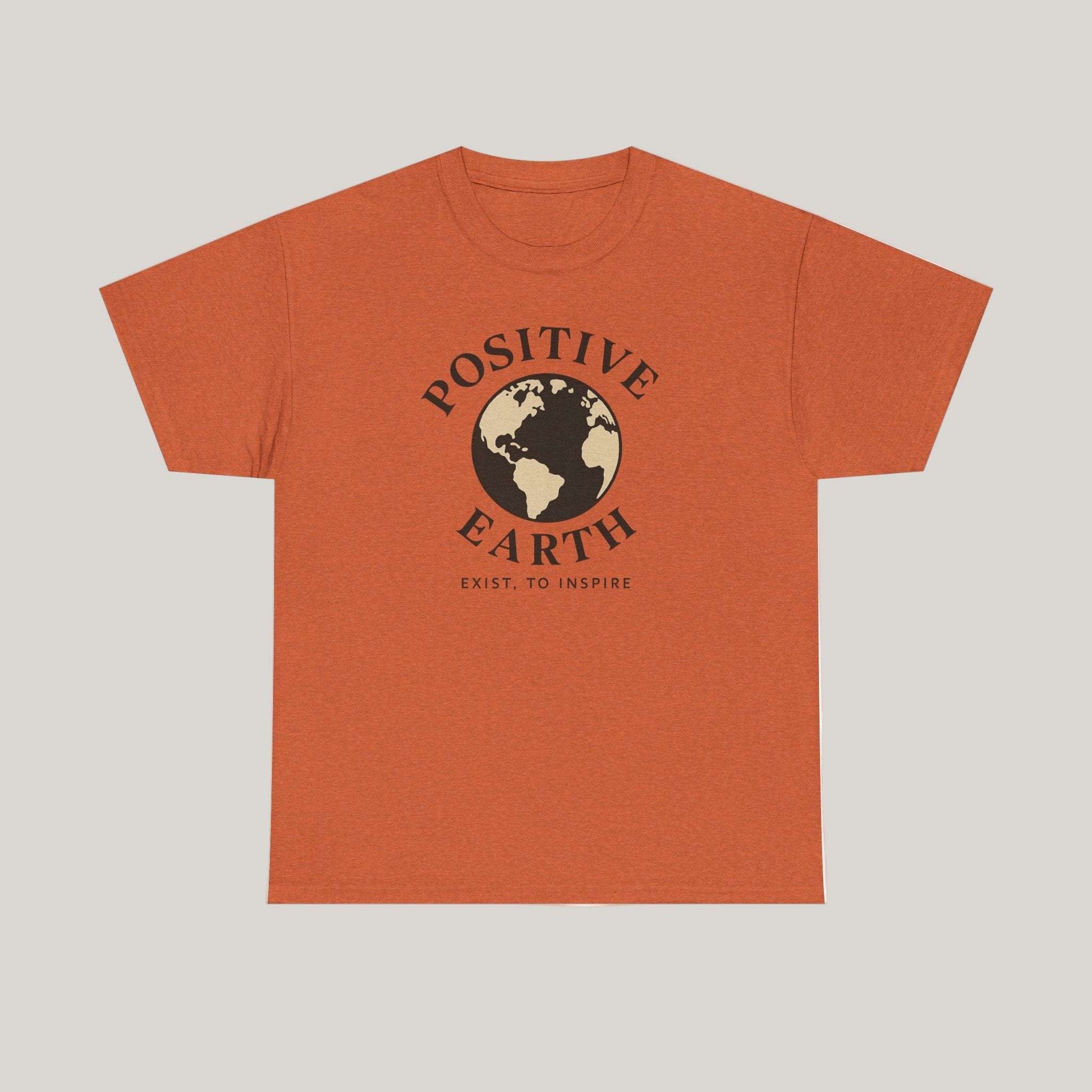 Positive Earth Unisex Heavy Cotton Tee, Eco-Friendly Shirt, Inspiring Gift, Casual Wear, Earth Day Apparel, Positive Message Tee Printify