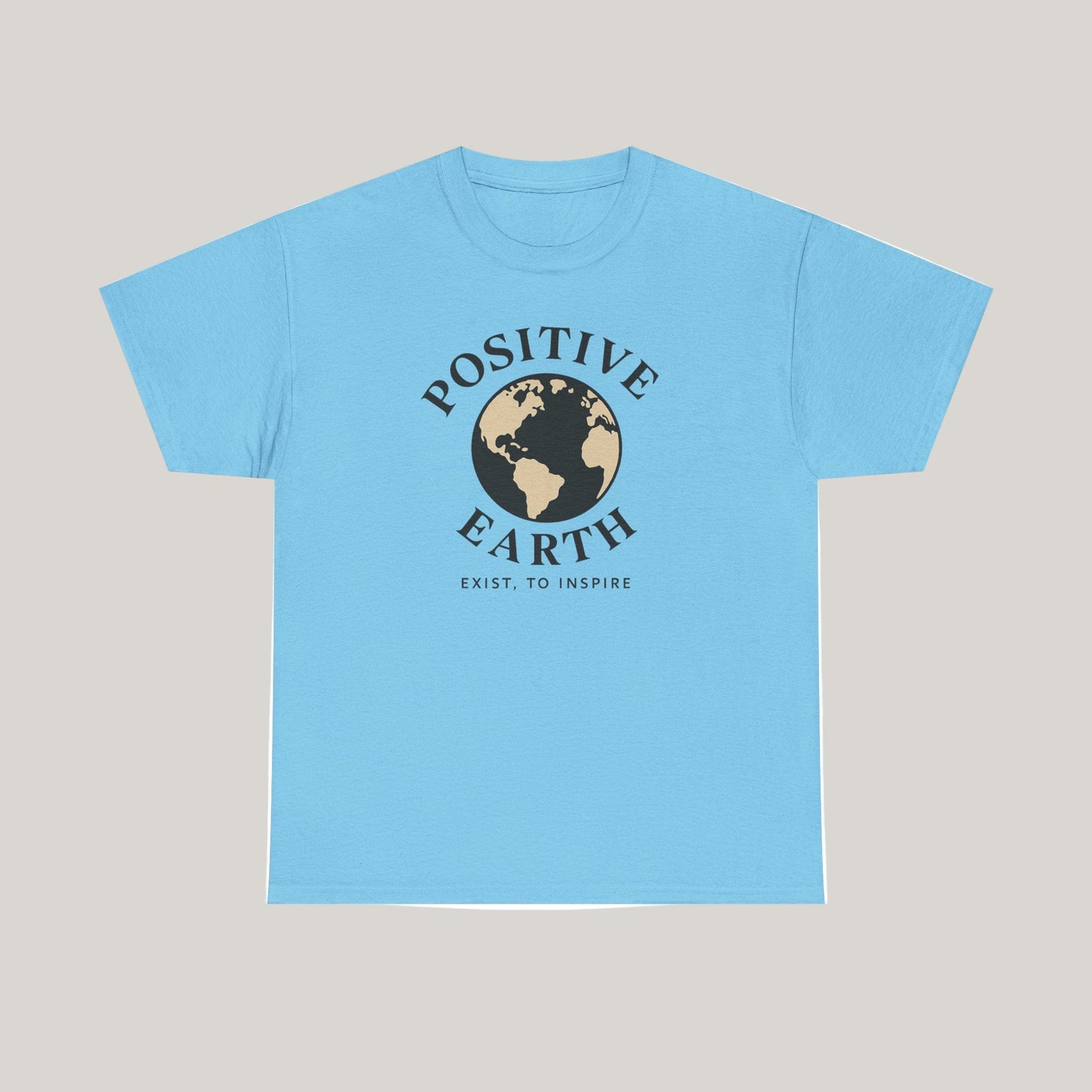 Positive Earth Unisex Heavy Cotton Tee, Eco-Friendly Shirt, Inspiring Gift, Casual Wear, Earth Day Apparel, Positive Message Tee Printify