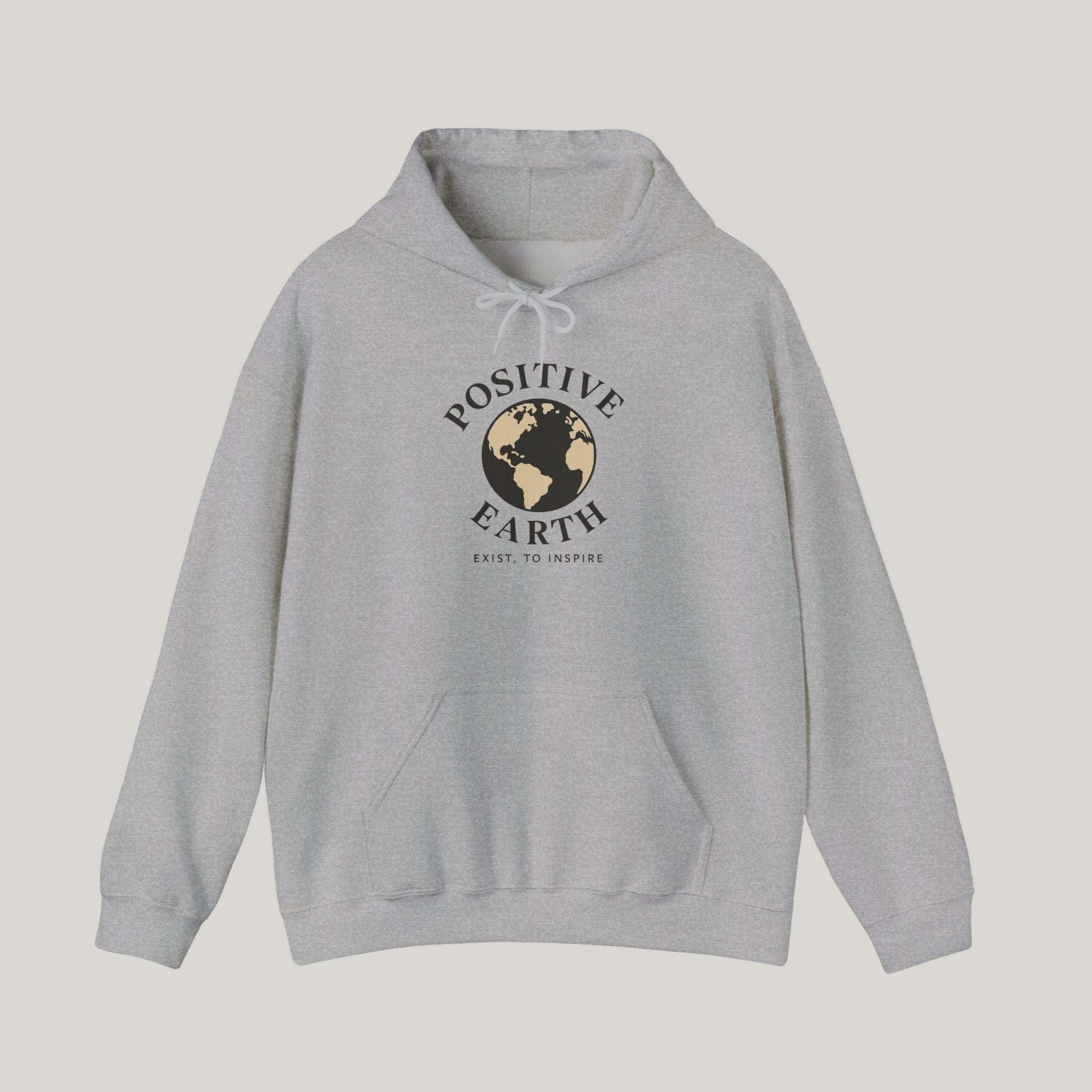 Positive Earth Hoodie - Eco-Friendly Sweatshirt, Earth Day Gift, Unisex Pullover, Sustainable Fashion, Comfort Wear Printify