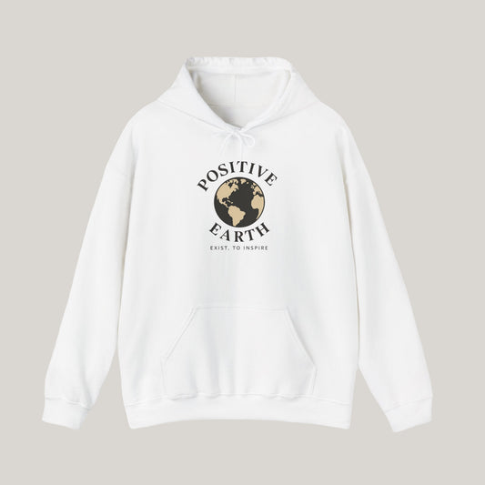 Positive Earth Hoodie - Eco-Friendly Sweatshirt, Earth Day Gift, Unisex Pullover, Sustainable Fashion, Comfort Wear Printify