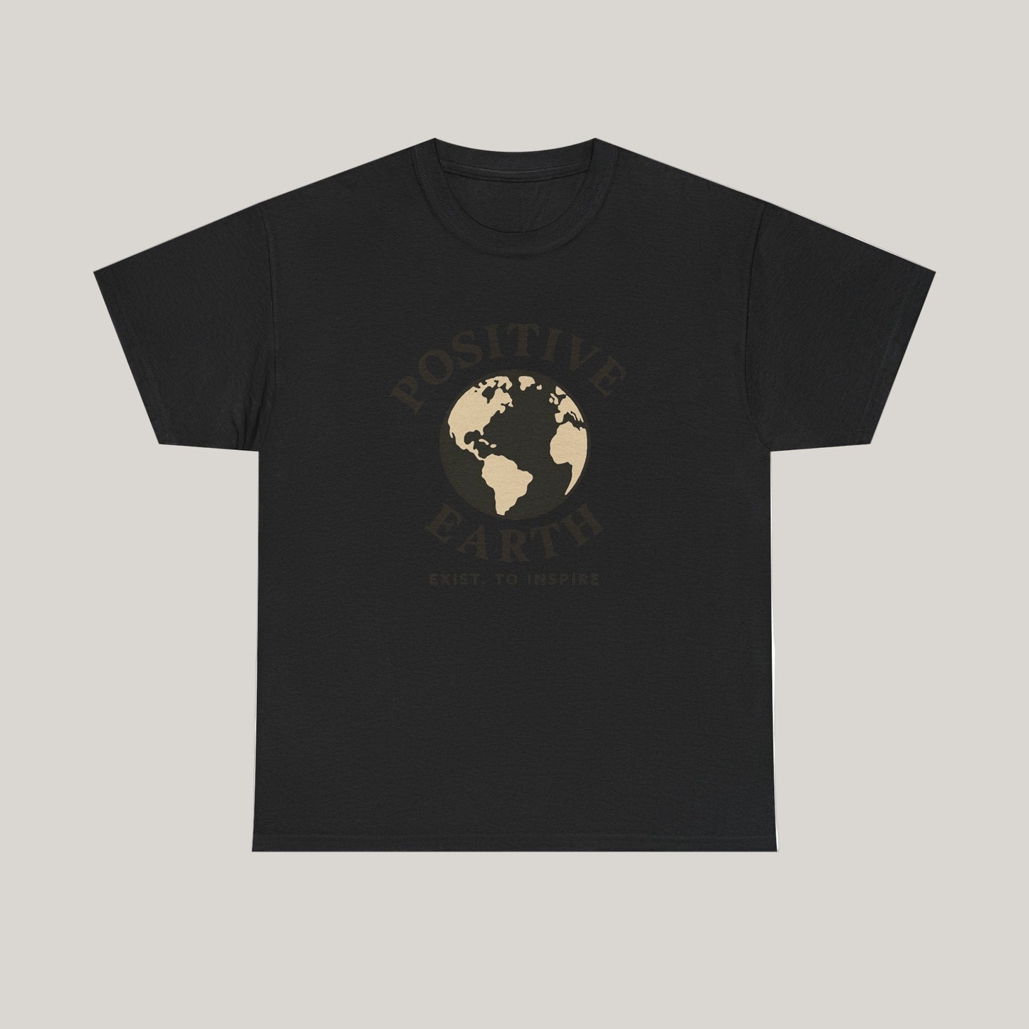 Positive Earth Unisex Heavy Cotton Tee - Inspiring Graphic Tee, Eco-Friendly Apparel, Gifts for Nature Lovers, Positive Vibes Shirt Printify