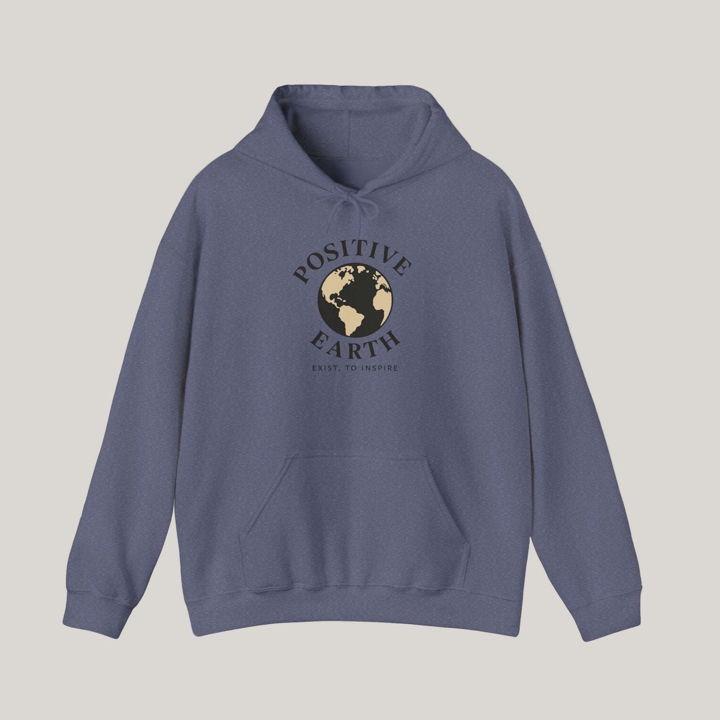 Positive Earth Hoodie - Eco-Friendly Sweatshirt, Earth Day Gift, Unisex Pullover, Sustainable Fashion, Comfort Wear Printify