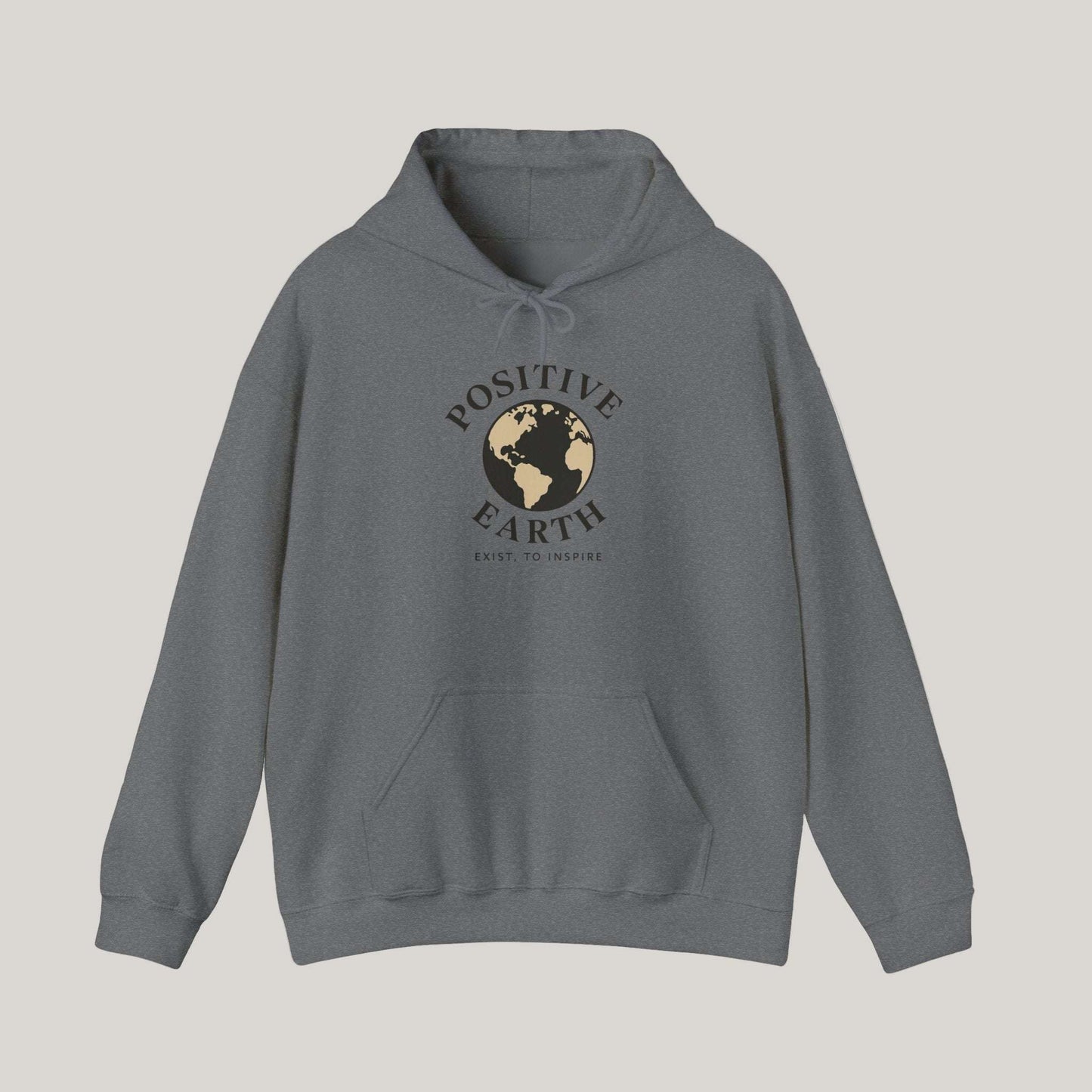 Positive Earth Unisex Heavy Blend Hoodie | Eco-Friendly Sweatshirt, Gift for Nature Lovers, Casual Wear, Earth Day Apparel, [...] Printify