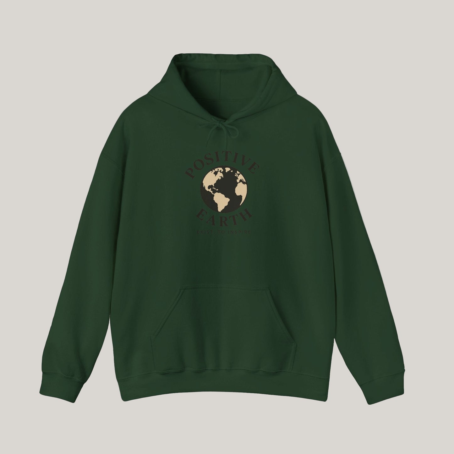 Positive Earth Hoodie - Eco-Friendly Sweatshirt, Earth Day Gift, Unisex Pullover, Sustainable Fashion, Comfort Wear Printify