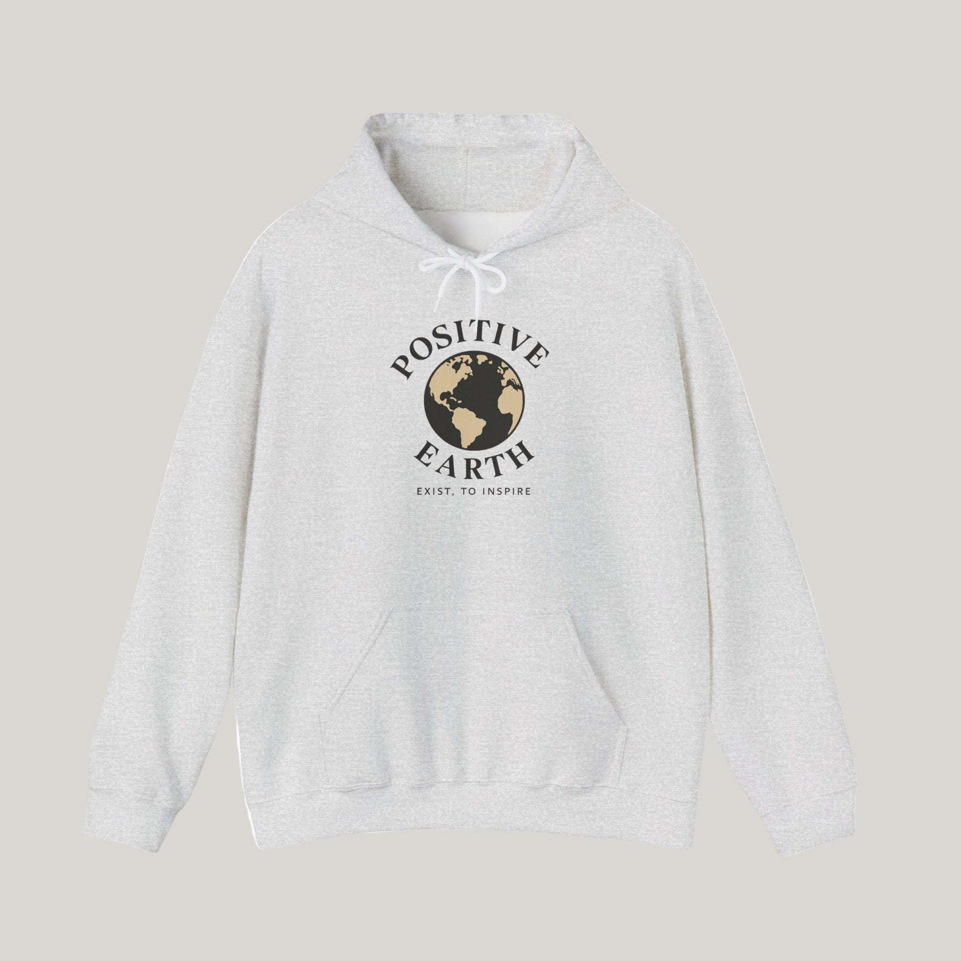 Positive Earth Hoodie - Eco-Friendly Sweatshirt, Earth Day Gift, Unisex Pullover, Sustainable Fashion, Comfort Wear Printify